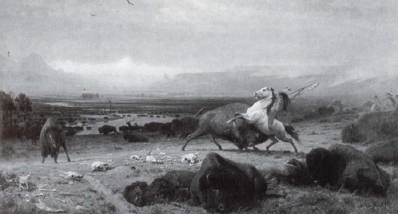 Albert Bierstadt Der Letzte Buffel France oil painting art